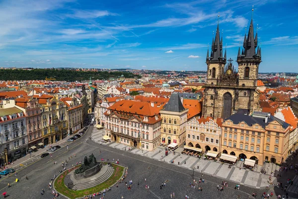 Prague République Tchèque Juin 2016 Vue Aérienne Panoramique Place Vieille — Photo