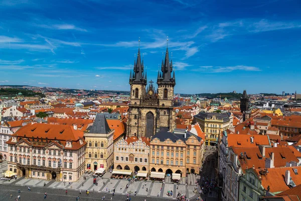 プラハ チェコ共和国 2016 パノラマ撮旧市街広場プラハの美しい夏の日 チェコ共和国 — ストック写真
