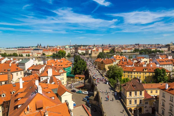 Prague Czech Republic June 2016 Panoramic Aerial View Charles Bridge — Stock Photo, Image