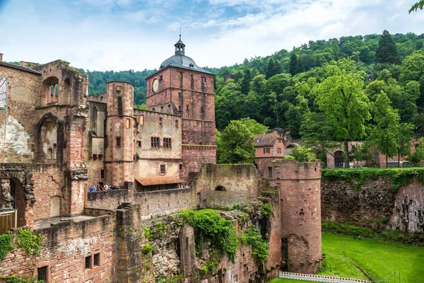 Heidelberg Alemanha Junho 2016 Vista Aérea Panorâmica Heidelberg Ruínas Castelo — Fotografia de Stock