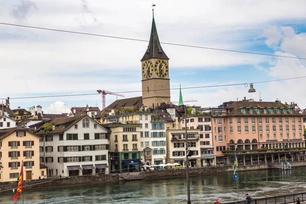 Zurich Svizzera Giugno 2016 Torre Dell Orologio Nel Centro Storico — Foto Stock