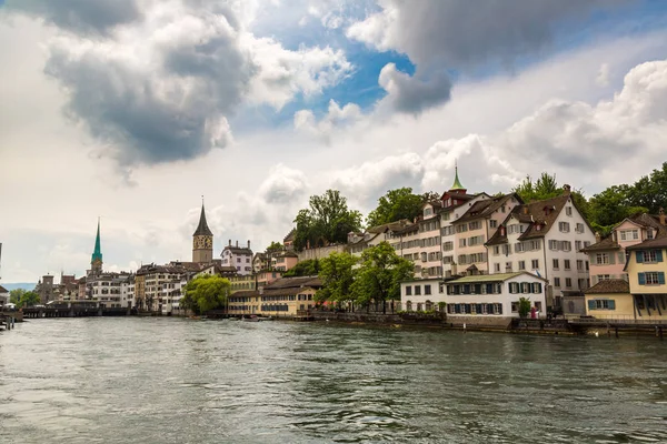 Zurich Suíça Junho 2016 Torre Relógio Catedral Fraumunster Parte Histórica — Fotografia de Stock