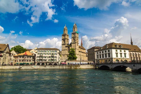 Zürich Svájc 2016 Június Híres Grossmünster Templom Zürich Egy Szép — Stock Fotó