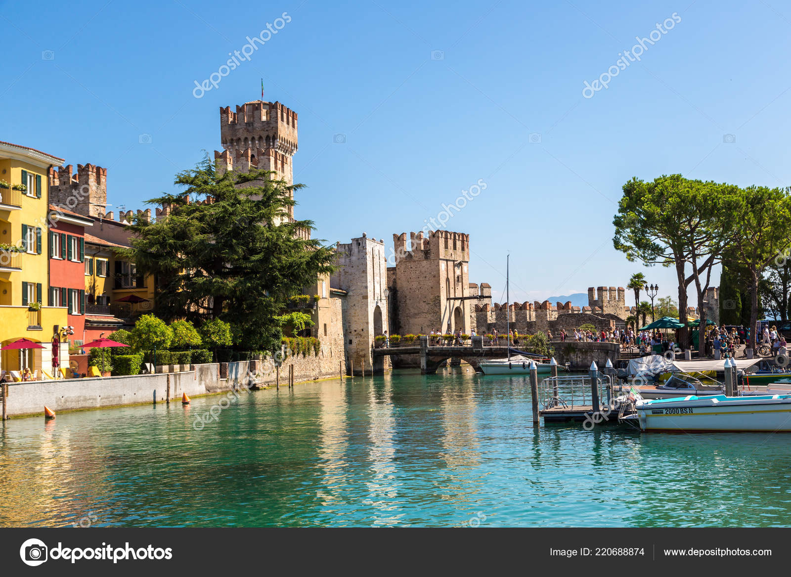 Sirmione Italy June 2016 Scaliger Castle Sirmione Lake Garda Beautiful ...