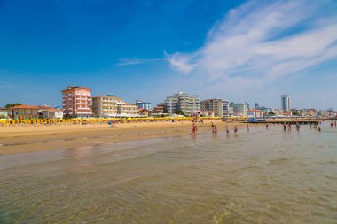 Lido Di Jesolo, İtalya - 13 Haziran 2016: Beach, Lido di Jesolo, Adriyatik Denizi güzel yaz gün, İtalya
