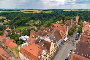 Prothenburg, Almanya - 18 Haziran 2016: anoramic hava görünümünde Rothenburg bir güzel yaz günü, Almanya