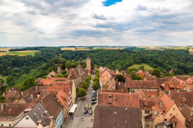 Prothenburg, Almanya - 18 Haziran 2016: anoramic hava görünümünde Rothenburg bir güzel yaz günü, Almanya