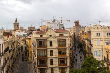 Valencia, İspanya - 12 Haziran 2016: Panoramik hava görünümünde Valencia bir güzel yaz günü, İspanya