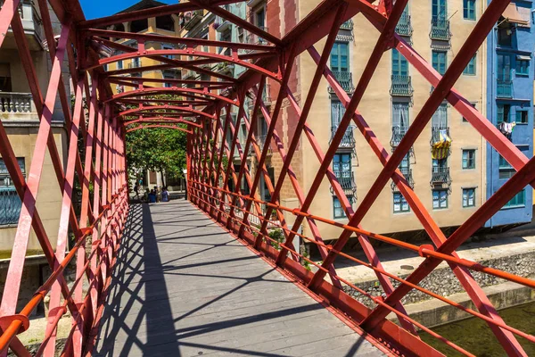 Χιρόνα Ισπανία Ιουνίου 2016 Κόκκινο Σιδερένια Γέφυρα Γεφύρι Του Άιφελ — Φωτογραφία Αρχείου
