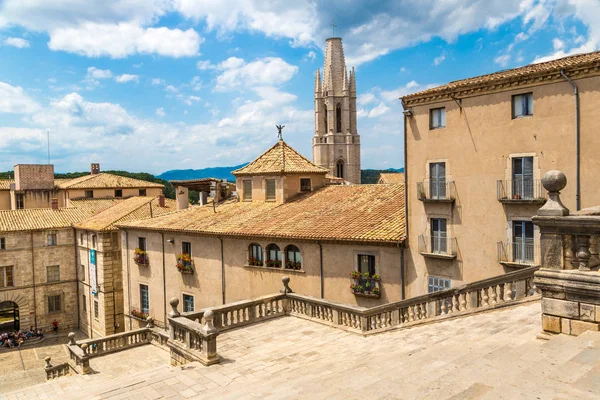 Girona Spanien Juni 2016 Panoramaaufnahme Von Girona Einem Schönen Sommertag — Stockfoto