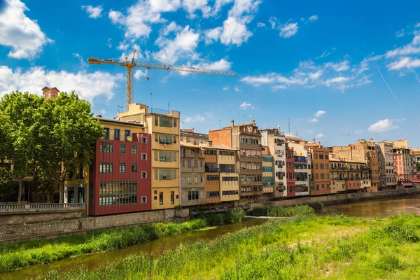 Girona España Junio 2016 Casas Coloridas Girona Hermoso Día Verano — Foto de Stock