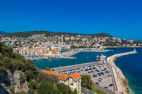 Nice Frankrijk Juni 2016 Panoramische Luchtfoto Van Poort Nice Een — Stockfoto