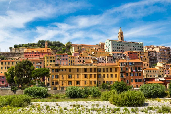 Ventimiglia Talya Haziran 2016 Renkli Evlerde Ventimiglia Eski Kasaba Bir — Stok fotoğraf