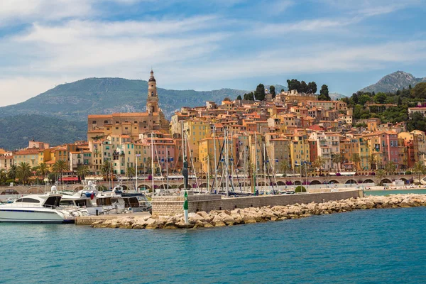 Menton Fransa Haziran 2016 Renkli Tarihi Kent Merkezine Menton Üzerinde — Stok fotoğraf