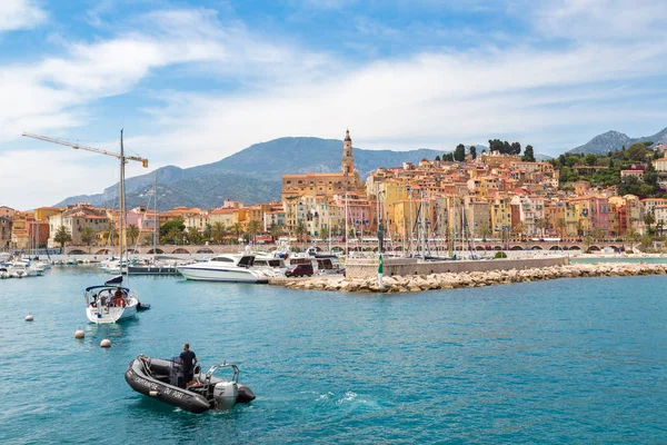 Menton Francia Junio 2016 Colorido Casco Antiguo Playa Menton Riviera —  Fotos de Stock