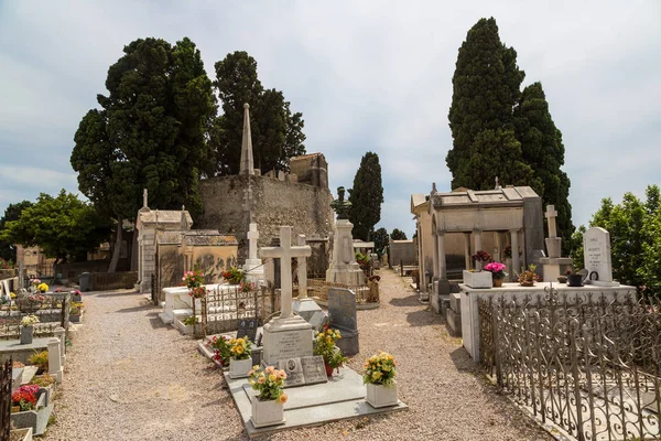 Menton France Juni 2016 Alter Friedhof Menton Mit Panoramablick Auf — Stockfoto