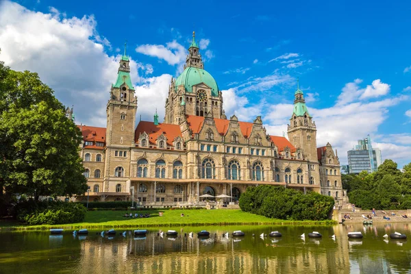 Hannover Germany Июня 2016 New City Hall Hannover Beautiful Summer — стоковое фото