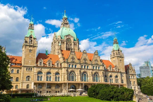 Hannover Germany Июня 2016 New City Hall Hannover Beautiful Summer — стоковое фото