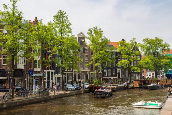 Амстердам Нидерланды Июня 2016 Года Канал Амстердаме Прекрасный Летний День — стоковое фото