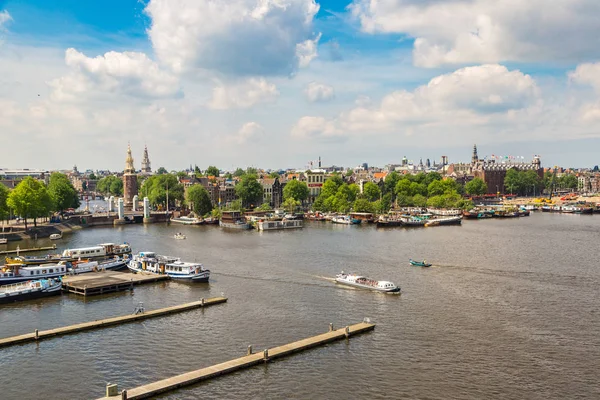 Amsterdam Nederland Juni 2016 Panoramische Luchtfoto Van Amsterdam Een Mooie — Stockfoto