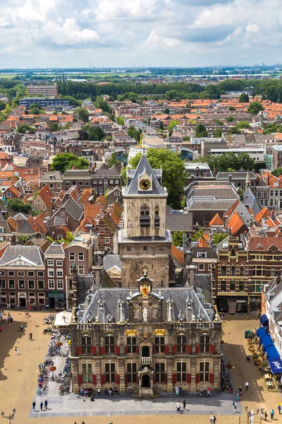 Delft Países Baixos Junho 2016 Vista Aérea Panorâmica Delft Belo — Fotografia de Stock