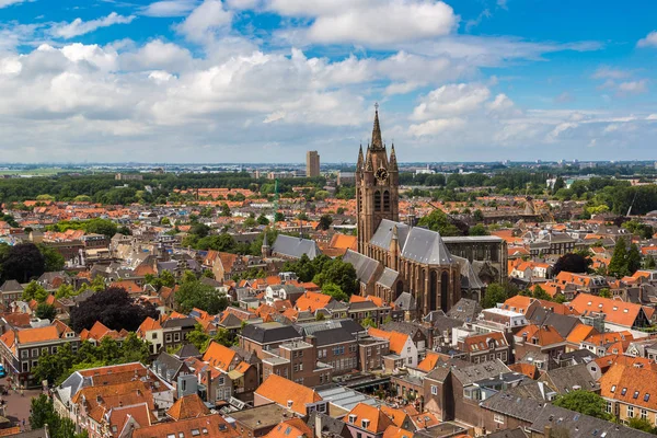 Delft Holandia Czerwca 2016 Panoramiczny Widok Lotu Ptaka Delft Piękny — Zdjęcie stockowe