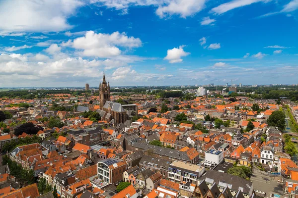 Delft Nederland Juni 2016 Panoramische Luchtfoto Van Delft Een Mooie — Stockfoto