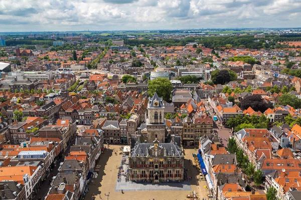 Delft Hollanda Haziran 2016 Panoramik Hava Görünümünde Delft Bir Güzel — Stok fotoğraf