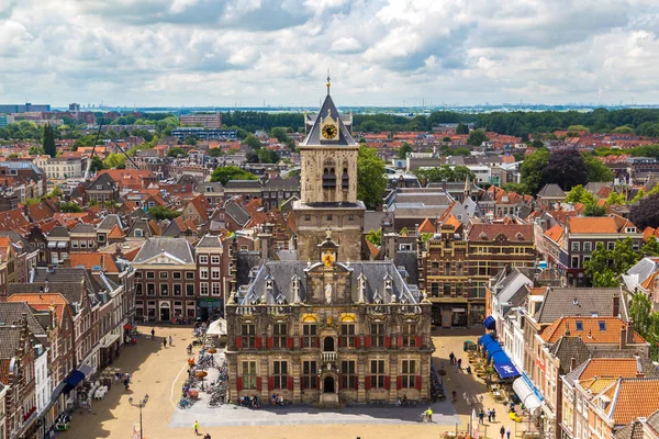 Delft Hollanda Haziran 2016 Panoramik Hava Görünümünde Delft Bir Güzel — Stok fotoğraf