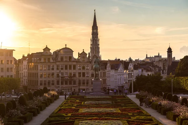 Брюссель Бельгія Червня 2016 Міський Пейзаж Брюссель Красиву Літню Ніч — стокове фото
