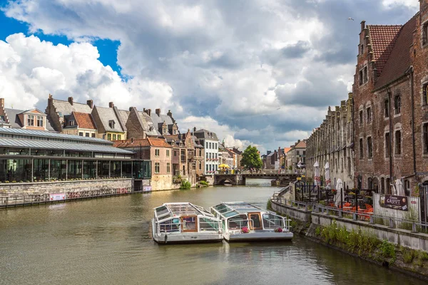 Gent Belgique Juin 2016 Canal Dans Vieille Ville Gand Par — Photo