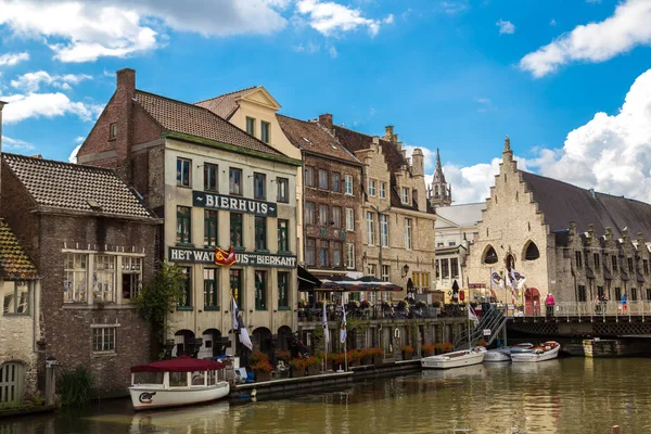 Gent België Juni 2016 Canal Oude Stad Gent Een Mooie — Stockfoto