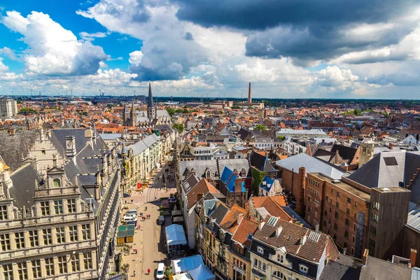 Gent Belgique Juin 2016 Vue Aérienne Panoramique Gand Par Une — Photo