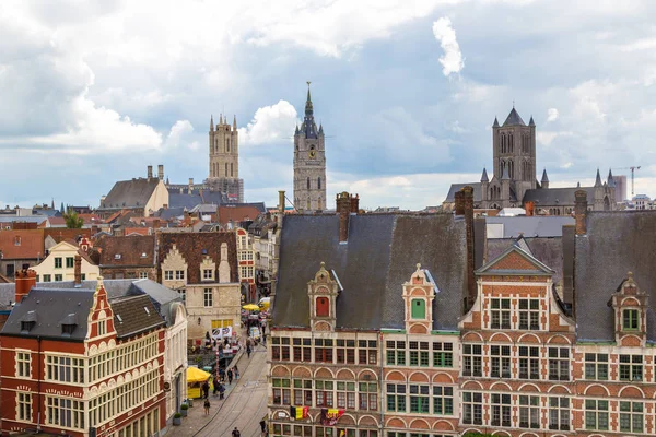 Gent Belçika Haziran 2016 Panoramik Hava Görünümünde Gent Güzel Yaz — Stok fotoğraf