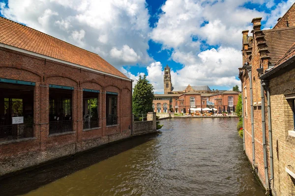 Gent Belgique Juin 2016 Maisons Long Canal Bruges Par Une — Photo