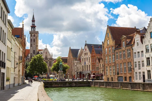 Gent Belgique Juin 2016 Maisons Long Canal Bruges Par Une — Photo