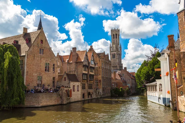 Gent Belçika Haziran 2016 Canal Bruges Ünlü Çan Kulesi Üzerinde — Stok fotoğraf