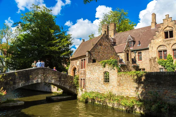 Gent Belgien Juni 2016 Hus Längs Kanalen Brygge Vacker Sommardag — Stockfoto