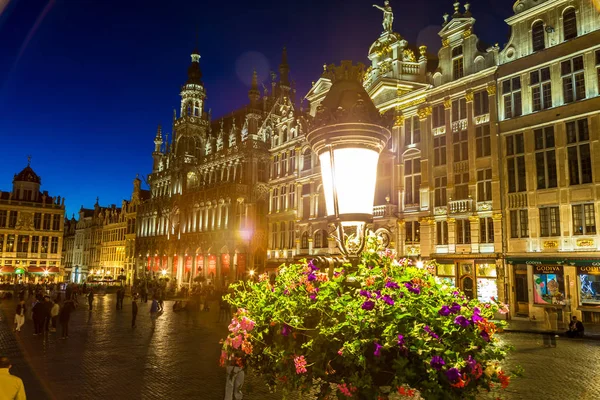 Bruselas Bélgica Junio 2016 Grand Place Bruselas Una Hermosa Nigth — Foto de Stock