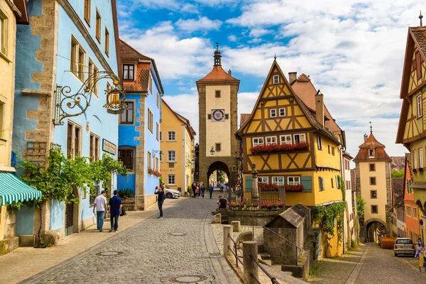 Ρότενμπουργκ Γερμανία Ιουνίου 2016 Μεσαιωνικό Παλιό Δρόμο Στο Rothenburg Der — Φωτογραφία Αρχείου