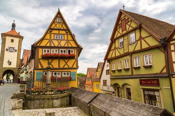 Rothenburg Duitsland Juni 2016 Middeleeuwse Oude Straat Rothenburg Der Tauber — Stockfoto