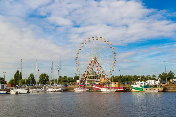 Honfleur Francja Czerwiec 2016 Vintage Retro Ferris Wheel Honfleur Piękny — Zdjęcie stockowe