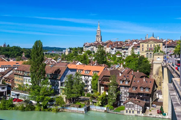 Bern Svájc 2016 Június Panoráma Bern Berner Munster Székesegyház Egy — Stock Fotó