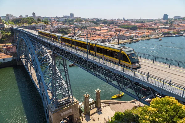 Porto Portugal June 2016 Panoramic Aerial View Dom Luis Bridge — Stock Photo, Image