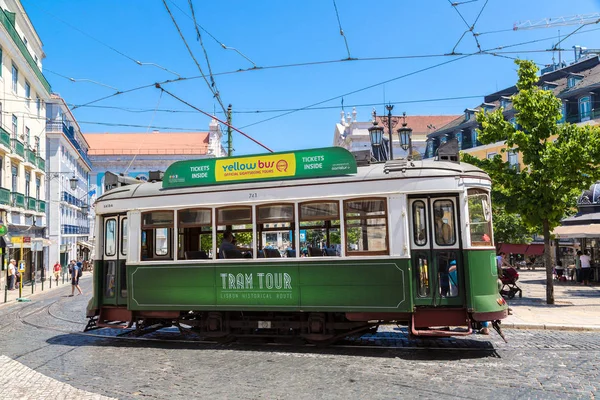 Lisbonne Portugal Juin 2016 Tram Vintage Dans Centre Ville Lisbonne — Photo