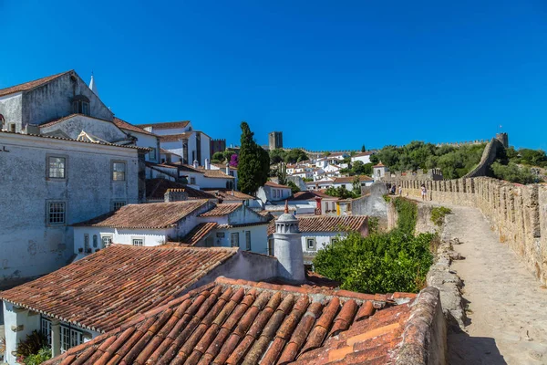 Óbidos Portugal Juni 2016 Panorama Flygfoto Över Medeltida Staden Obidos — Stockfoto