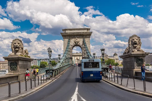 Budapest Ungheria Luglio 2013 Ponte Delle Catene Negli Splendidi Budapes — Foto Stock