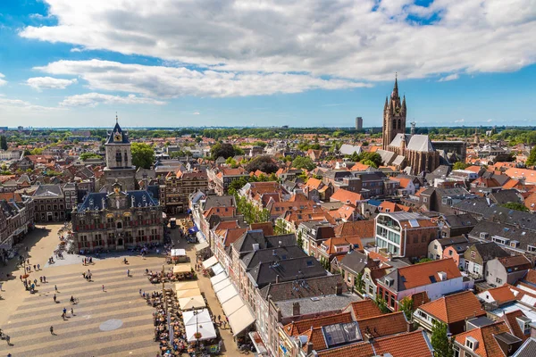 Delft Nederland Juni 2016 Luchtfoto Uitzicht Delft Een Mooie Zomerdag — Stockfoto