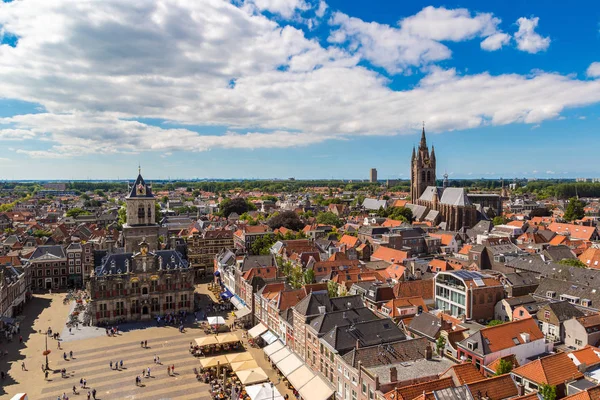 Delft Países Baixos Junho 2016 Vista Aérea Panorâmica Delft Belo — Fotografia de Stock