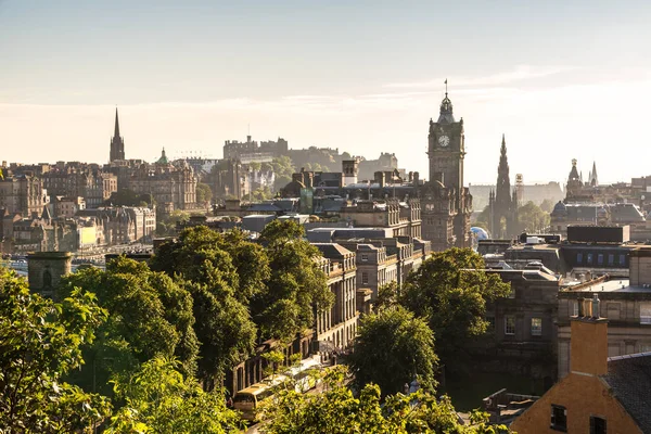 Edinburgh Scotland Juni 2016 Panoramische Luftaufnahme Des Edinburgh Castle Von — Stockfoto